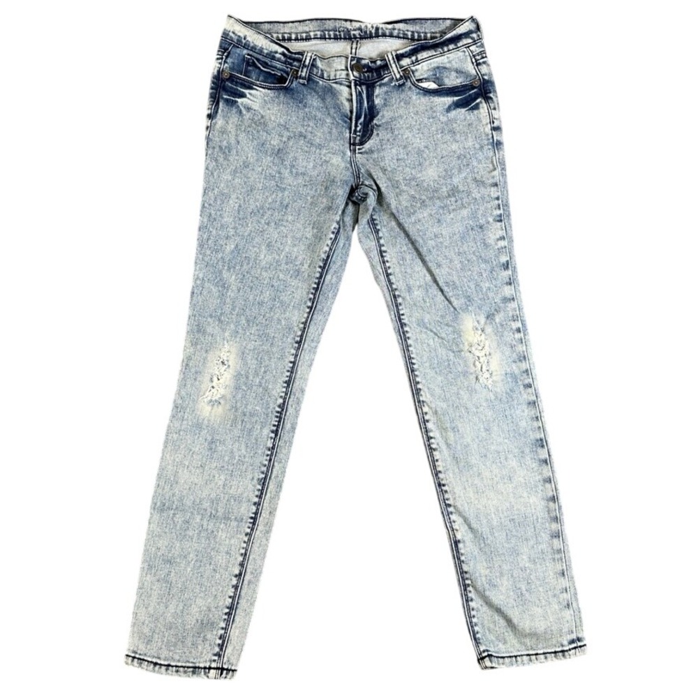 London Jean Womens Acid Wash Slim Denim Blue Jeans Size 4 Cotton Stretch